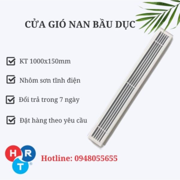 Cửa gió nan bầu dục 1000x150 - Thông Gió VINAMEED Việt Nam - Công Ty TNHH VINAMEED Việt Nam